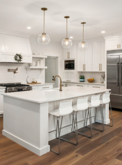 white kitchen island