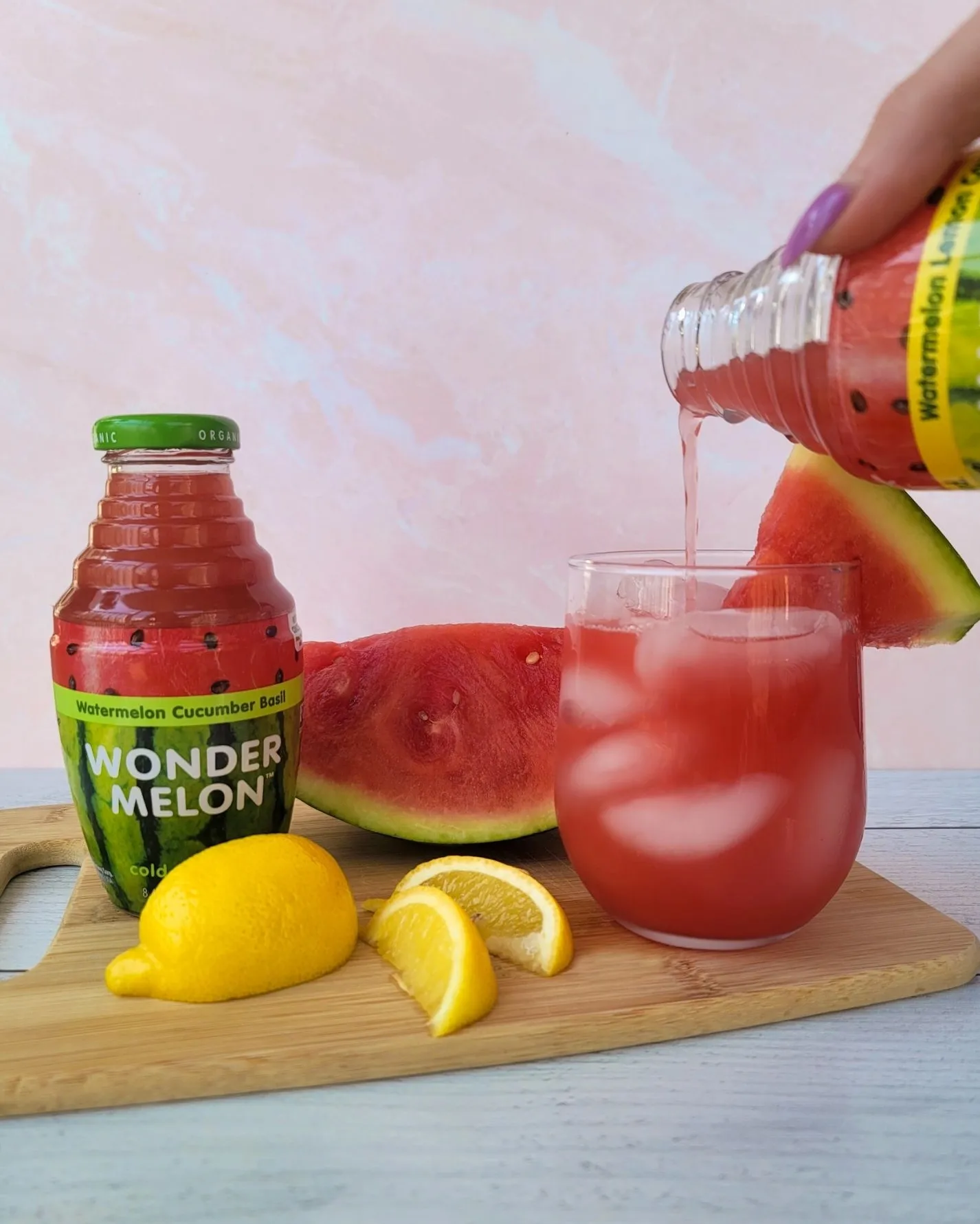 Wonder Melon Juice being poured in a glass.